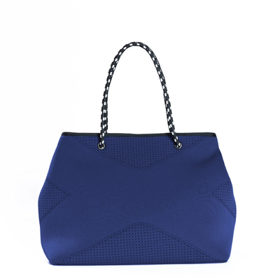 Het Strandzak van het manier Blauwe Zachte Neopreen/Dame Tote Handbag For Cosmetics leverancier