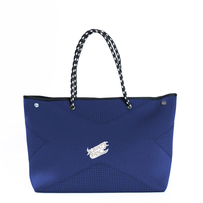 Het Strandzak van het manier Blauwe Zachte Neopreen/Dame Tote Handbag For Cosmetics leverancier