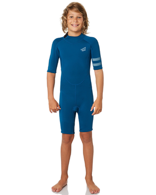 Blauwe Jonge geitjes Shorty Wetsuit/Neopreen 2.5mm het Lange Zwempak van de het Kostuum UVbescherming van de Koker Ééndelige Volledige Duik voor Jongens leverancier